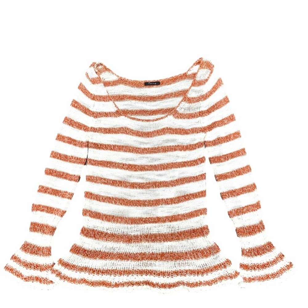 Timing Knit Bell Sleeves Womens Sweater Size Large Sheer Boho Slouchy